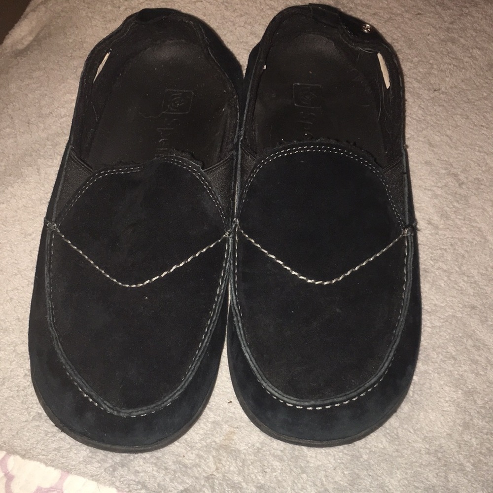 Spenco slides that are fleece lined. Suede